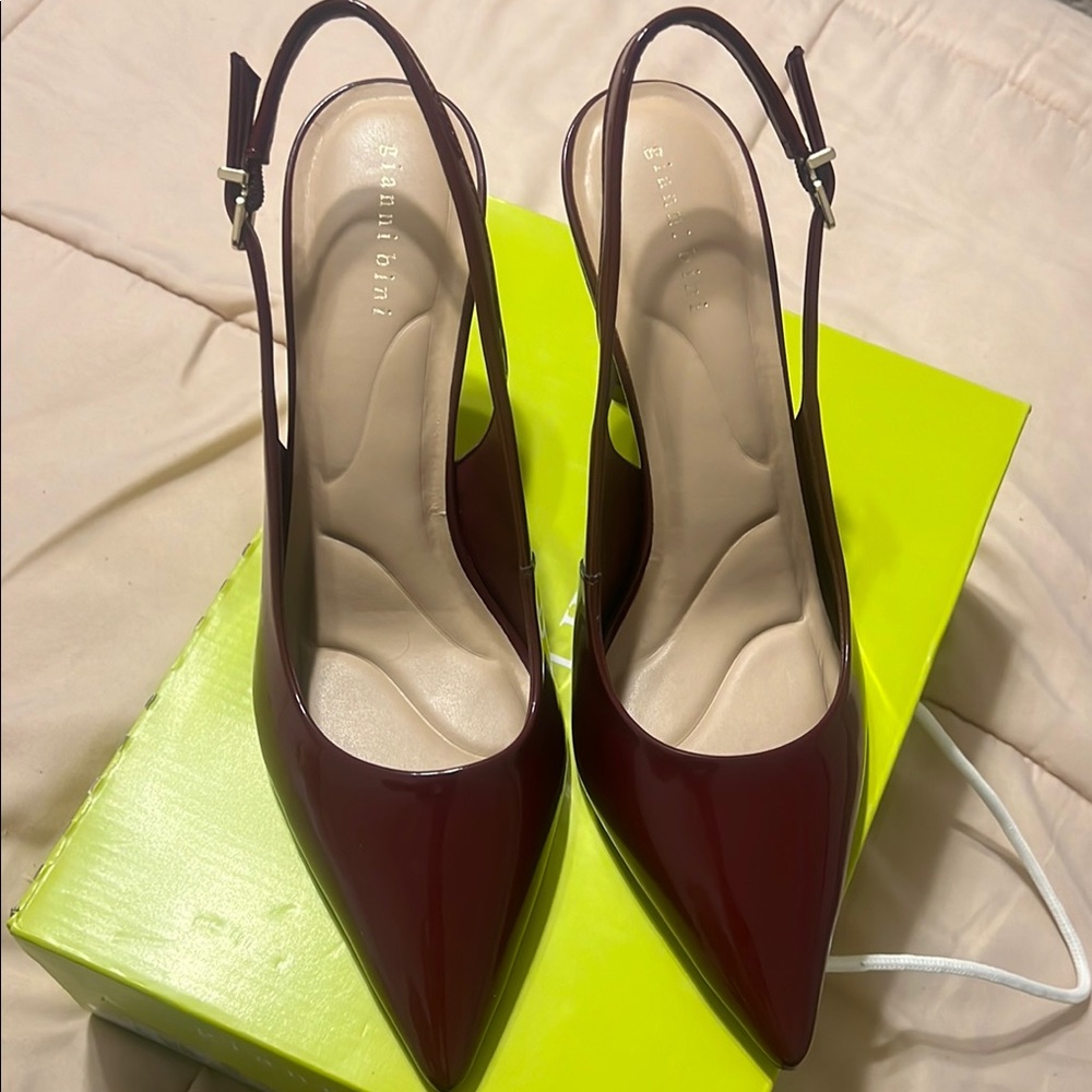 Elegant Burgundy Slingback Heels